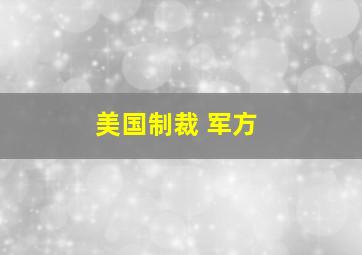 美国制裁 军方